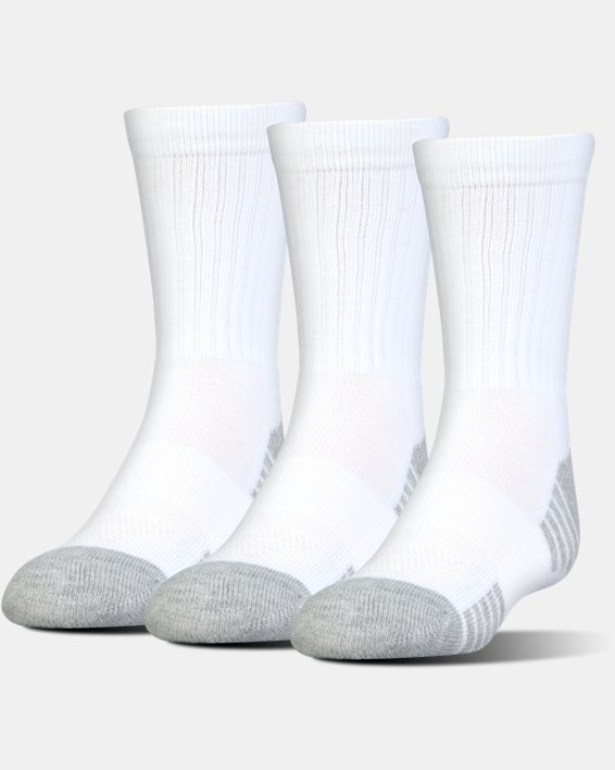 Unisex HeatGear® Tech Crew Socks - 3-Pack, White, pdpMainDesktop image number 0